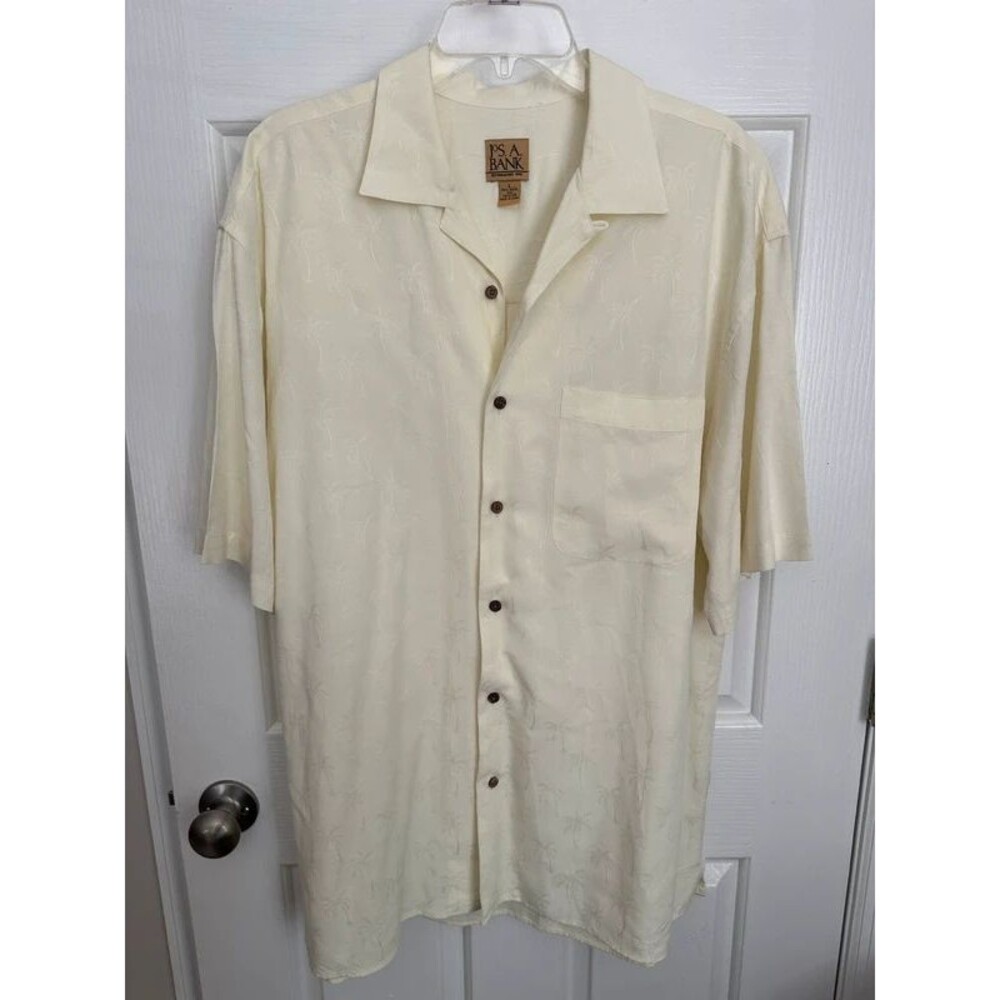 Men’s Classy Silky Tropical Palm Tree Print Button Down